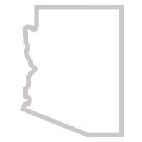 A line drawing of the state of Arizona
