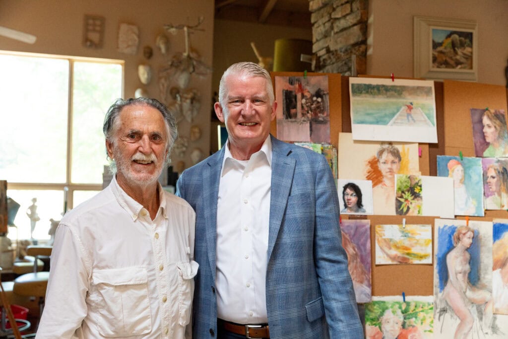 Donor Dr. Jerry Cox (left) with Dr. Angus Wilfong, recipient of Cox's endowed chair in neurology.