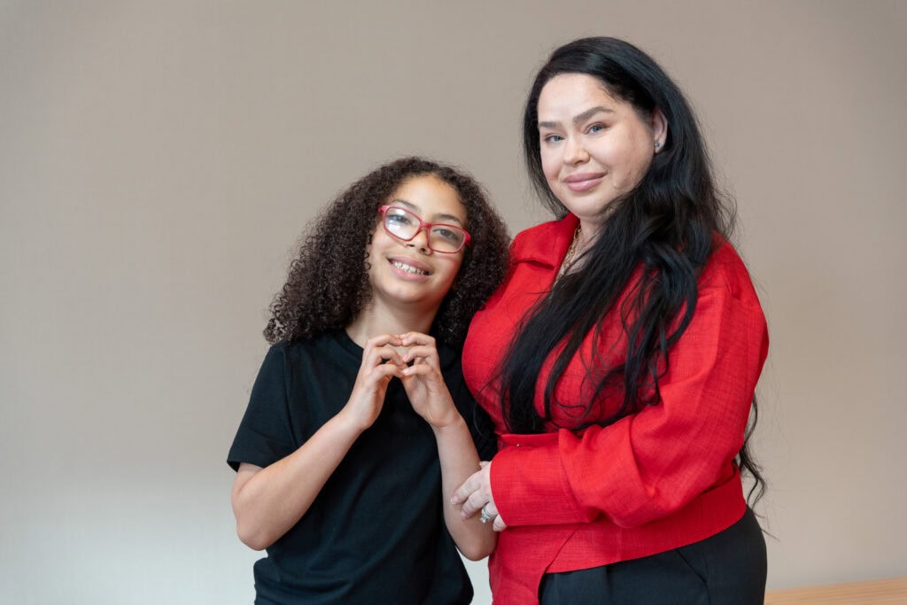 Phoenix Children's patient R.J. with his mom, Jerika. 