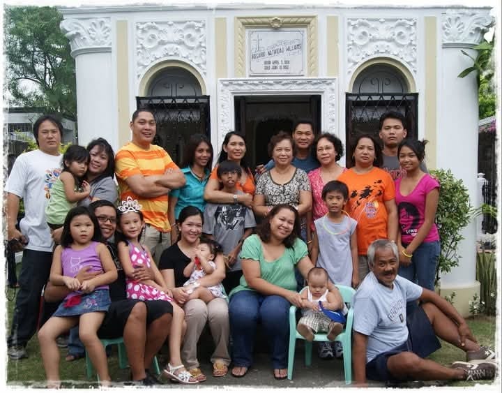 Christie and her extended family in the Philippines.