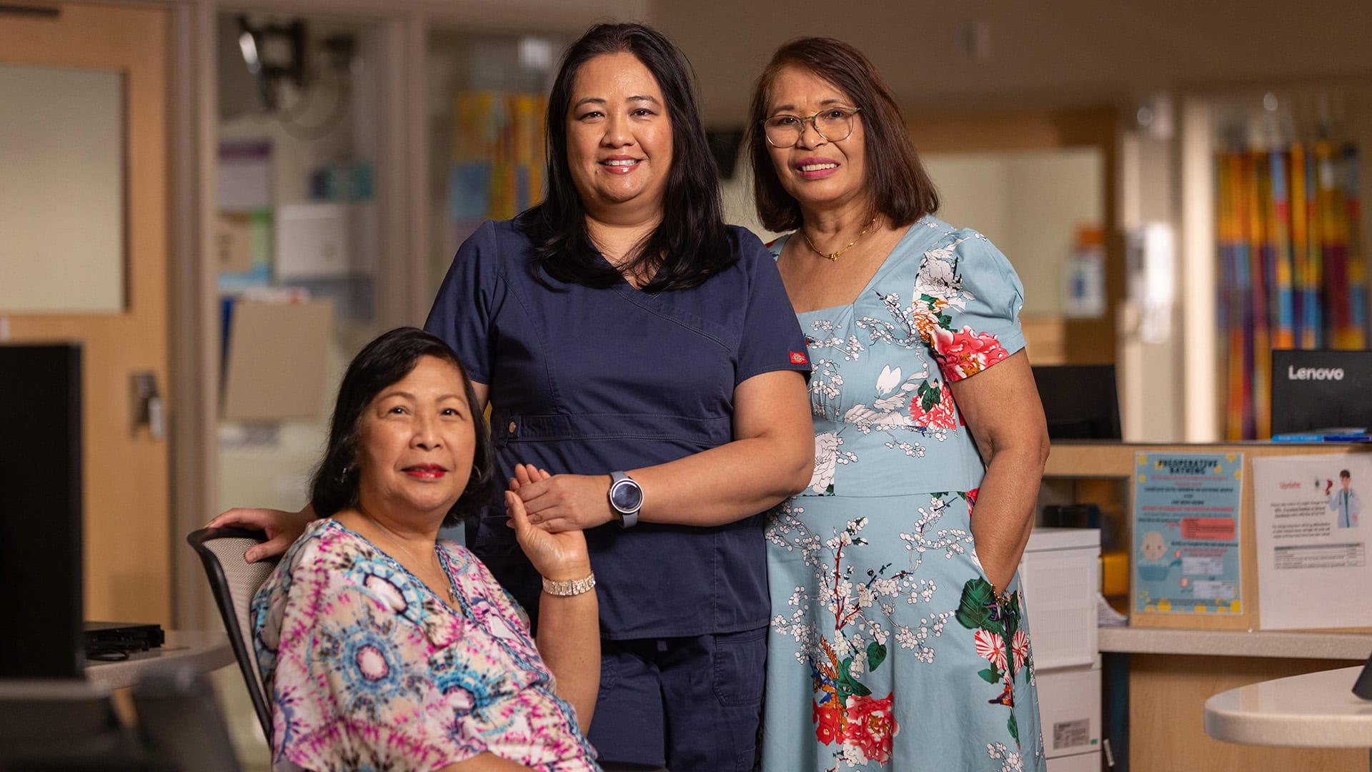 Christie Cabrera with her mother and grandmother.
